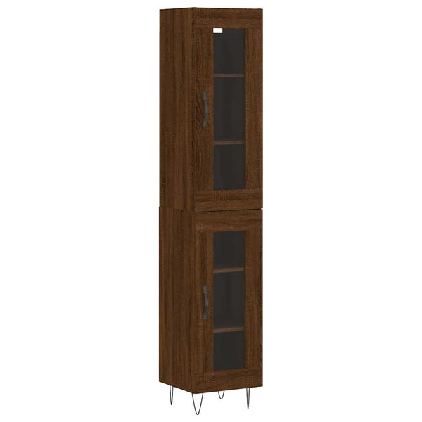 Kaappi ruskea tammi 34,5x34x180 cm tekninen puu