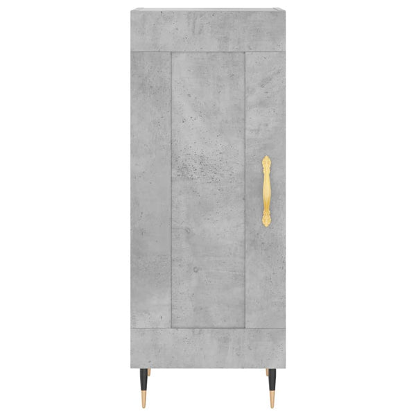 Kaappi betoninharmaa 34,5x34x180 cm tekninen puu