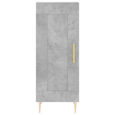 Kaappi betoninharmaa 34,5x34x180 cm tekninen puu