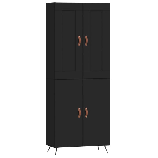 Kaappi musta 69,5x34x180 cm tekninen puu