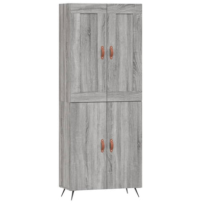 Kaappi harmaa Sonoma 69,5x34x180 cm tekninen puu