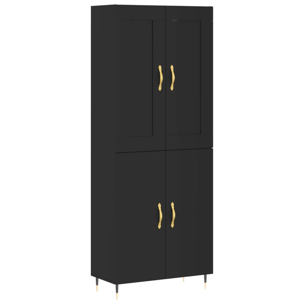 Kaappi musta 69,5x34x180 cm tekninen puu