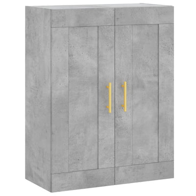 Kaappi betoninharmaa 69,5x34x180 cm tekninen puu