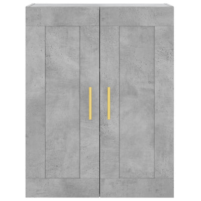 Kaappi betoninharmaa 69,5x34x180 cm tekninen puu