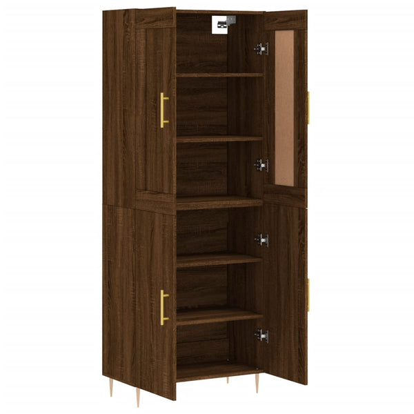Kaappi ruskea tammi 69,5x34x180 cm tekninen puu
