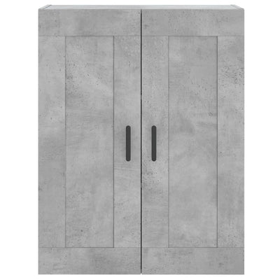 Kaappi betoninharmaa 69,5x34x180 cm tekninen puu