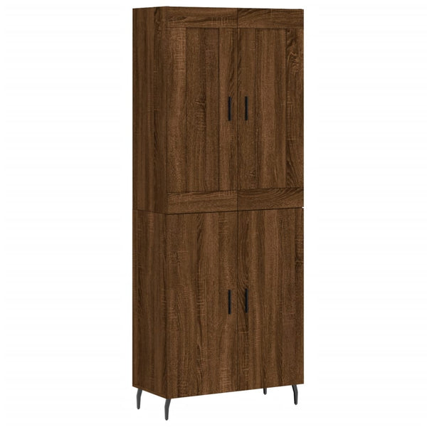 Kaappi ruskea tammi 69,5x34x180 cm tekninen puu