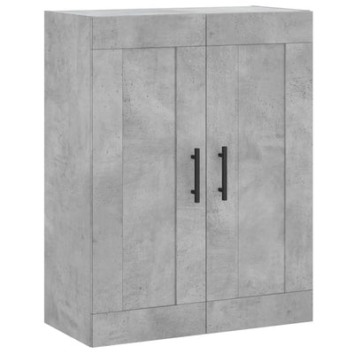 Kaappi betoninharmaa 69,5x34x180 cm tekninen puu