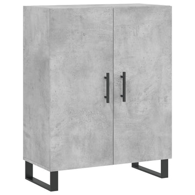 Kaappi betoninharmaa 69,5x34x180 cm tekninen puu