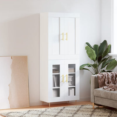 Kaappi valkoinen 69,5x34x180 cm tekninen puu