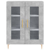 Kaappi betoninharmaa 69,5x34x180 cm tekninen puu