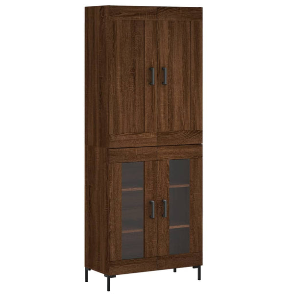 Kaappi ruskea tammi 69,5x34x180 cm tekninen puu