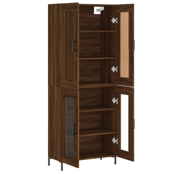 Kaappi ruskea tammi 69,5x34x180 cm tekninen puu