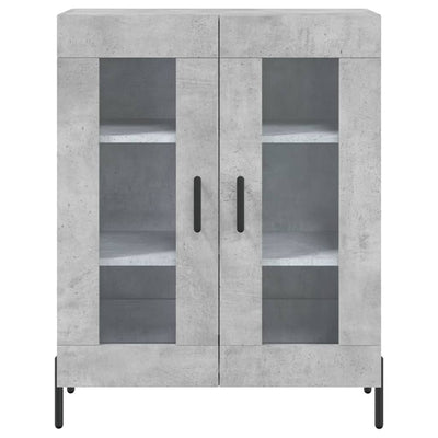 Kaappi betoninharmaa 69,5x34x180 cm tekninen puu