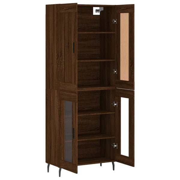 Kaappi ruskea tammi 69,5x34x180 cm tekninen puu