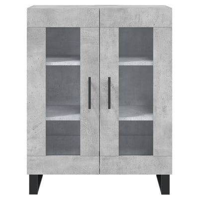 Kaappi betoninharmaa 69,5x34x180 cm tekninen puu