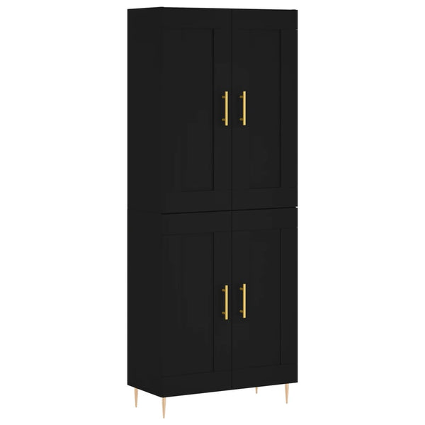 Kaappi musta 69,5x34x180 cm tekninen puu