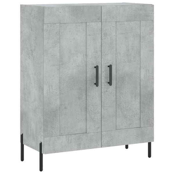 Kaappi betoninharmaa 69,5x34x180 cm tekninen puu
