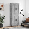 Kaappi betoninharmaa 69,5x34x180 cm tekninen puu