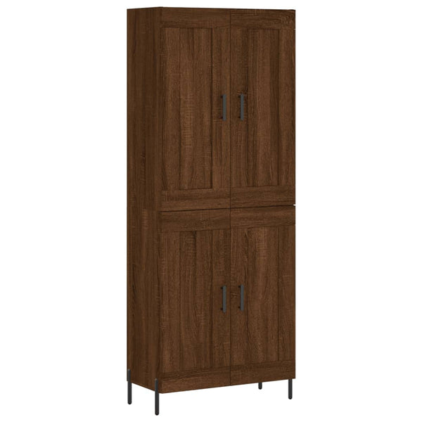 Kaappi ruskea tammi 69,5x34x180 cm tekninen puu