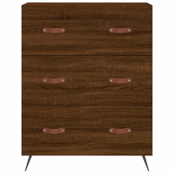Kaappi ruskea tammi 69,5x34x180 cm tekninen puu