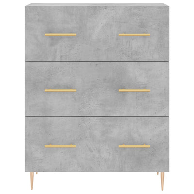 Kaappi betoninharmaa 69,5x34x180 cm tekninen puu