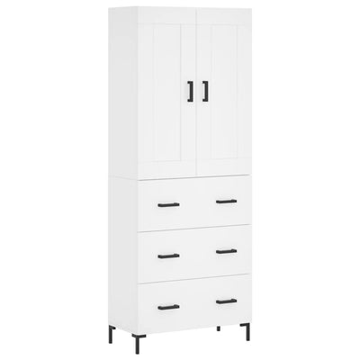 Kaappi valkoinen 69,5x34x180 cm tekninen puu