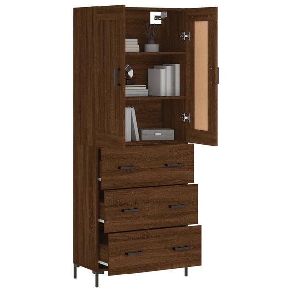 Kaappi ruskea tammi 69,5x34x180 cm tekninen puu