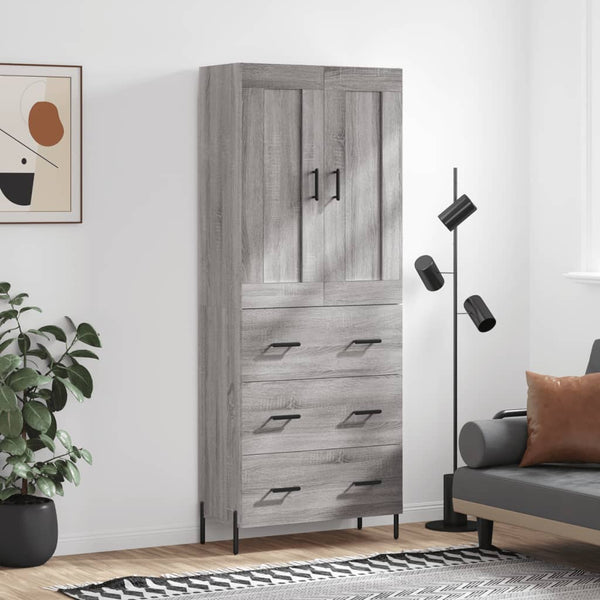 Kaappi harmaa Sonoma 69,5x34x180 cm tekninen puu