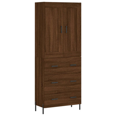 Kaappi ruskea tammi 69,5x34x180 cm tekninen puu