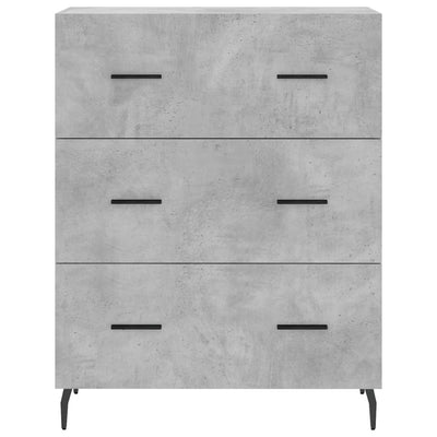 Kaappi betoninharmaa 69,5x34x180 cm tekninen puu