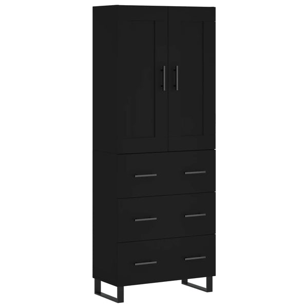 Kaappi musta 69,5x34x180 cm tekninen puu