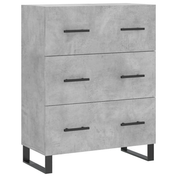 Kaappi betoninharmaa 69,5x34x180 cm tekninen puu