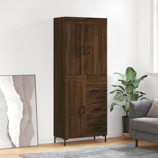 Kaappi ruskea tammi 69,5x34x180 cm tekninen puu