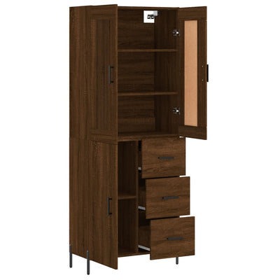 Kaappi ruskea tammi 69,5x34x180 cm tekninen puu