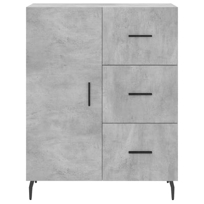 Kaappi betoninharmaa 69,5x34x180 cm tekninen puu