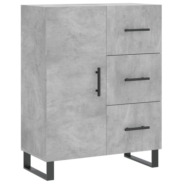 Kaappi betoninharmaa 69,5x34x180 cm tekninen puu