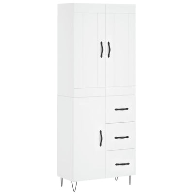 Kaappi valkoinen 69,5x34x180 cm tekninen puu