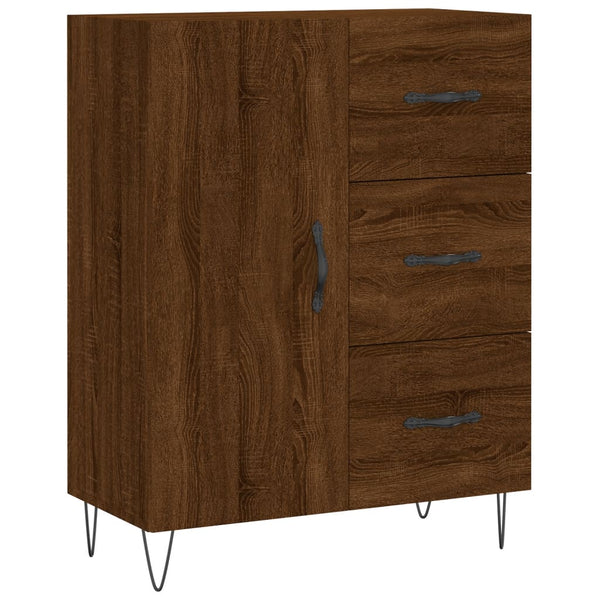 Kaappi ruskea tammi 69,5x34x180 cm tekninen puu