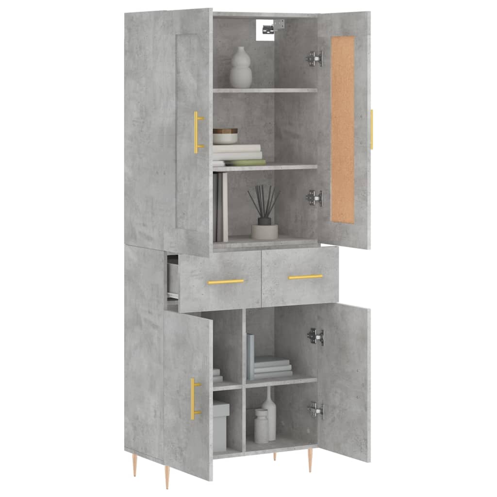 Zema kaappi betoninharmaana 69,5x34x180cm (puinen)