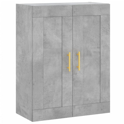 Kaappi betoninharmaa 69,5x34x180 cm tekninen puu