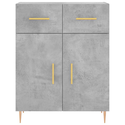 Kaappi betoninharmaa 69,5x34x180 cm tekninen puu