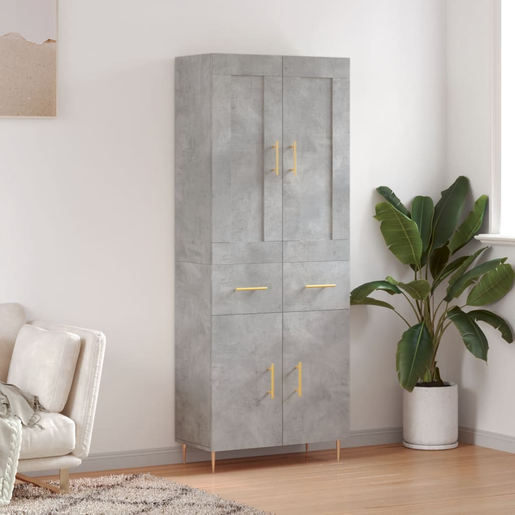 Zema kaappi betoninharmaana 69,5x34x180cm (puinen)