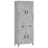Kaappi betoninharmaa 69,5x34x180 cm tekninen puu