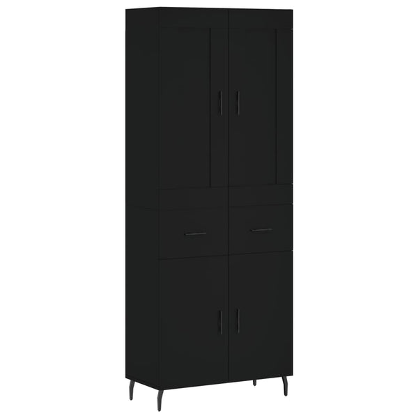 Kaappi musta 69,5x34x180 cm tekninen puu