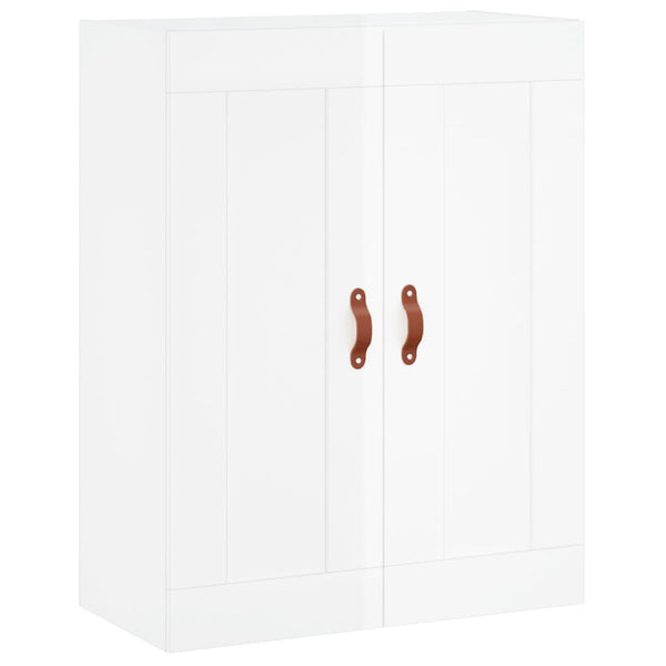 Kaappi korkeakiilto valkoinen 69,5x34x180 cm tekninen puu