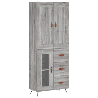 Kaappi harmaa Sonoma 69,5x34x180 cm tekninen puu