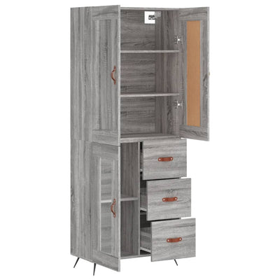 Kaappi harmaa Sonoma 69,5x34x180 cm tekninen puu