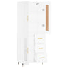 Kaappi valkoinen 69,5x34x180 cm tekninen puu