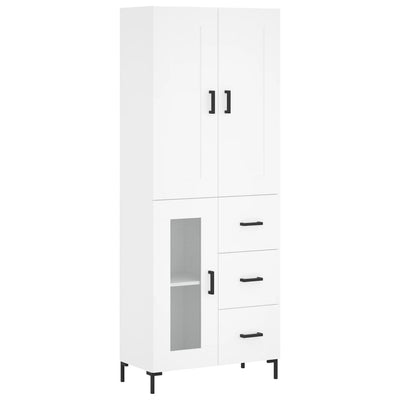 Kaappi valkoinen 69,5x34x180 cm tekninen puu